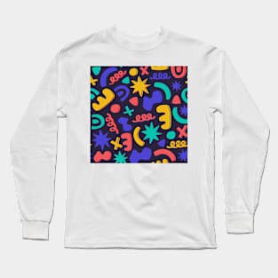 80's - 90's Colourful Pattern Long Sleeve T-Shirt